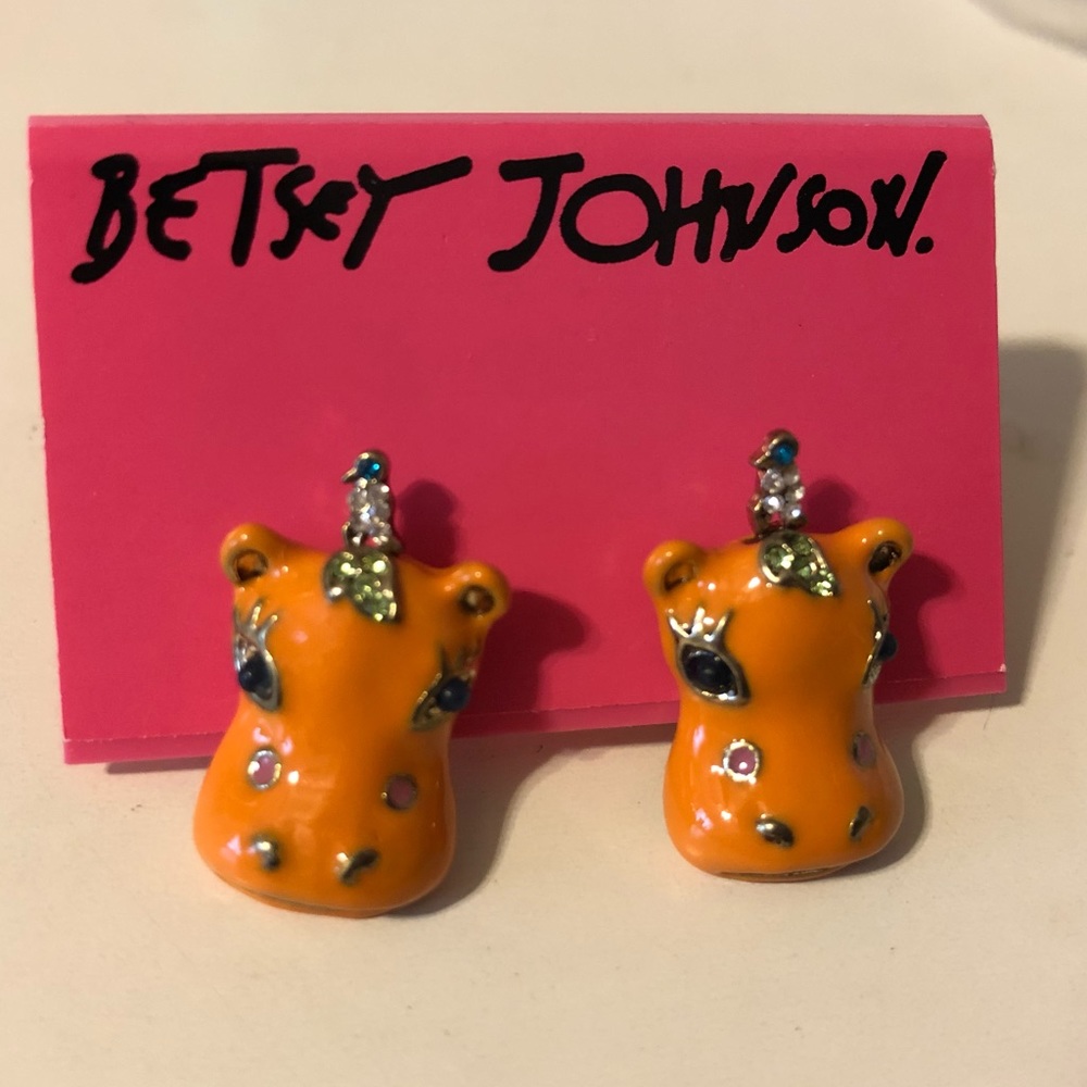 Betsey Johnson hippo earrings